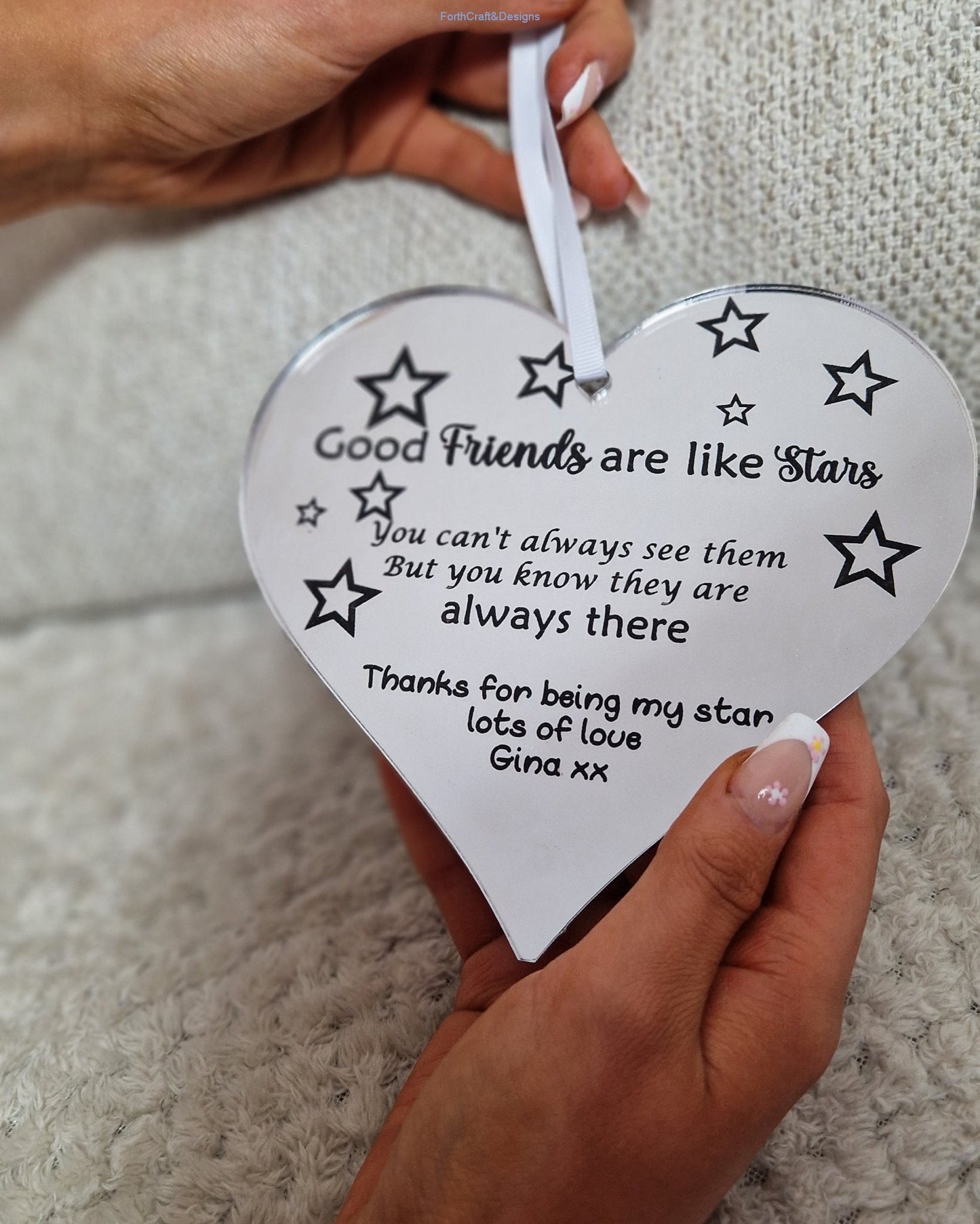 Friends Heart Shaped Wall Hanging Gift
