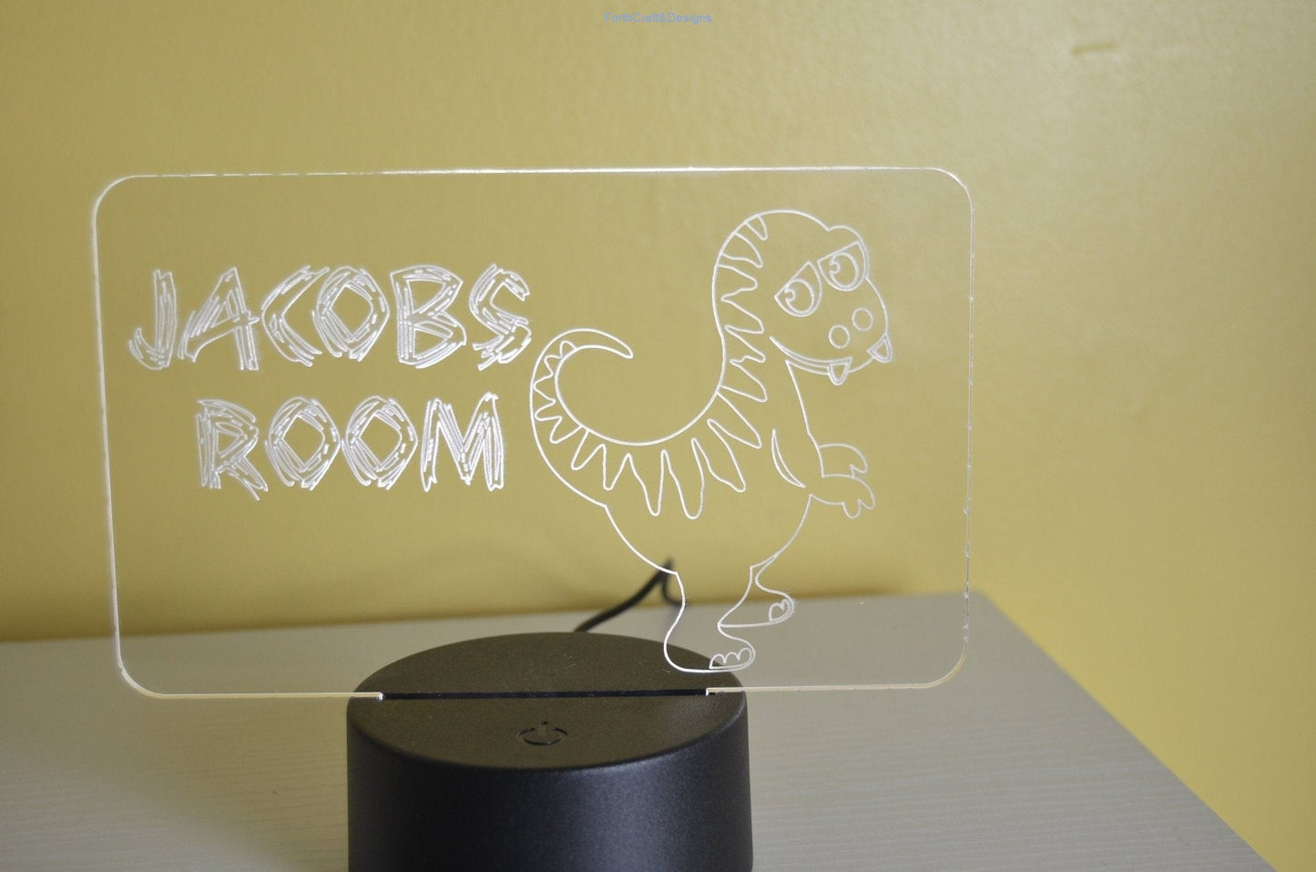 LED night light , personalised sign, custom dinosaur themed ,