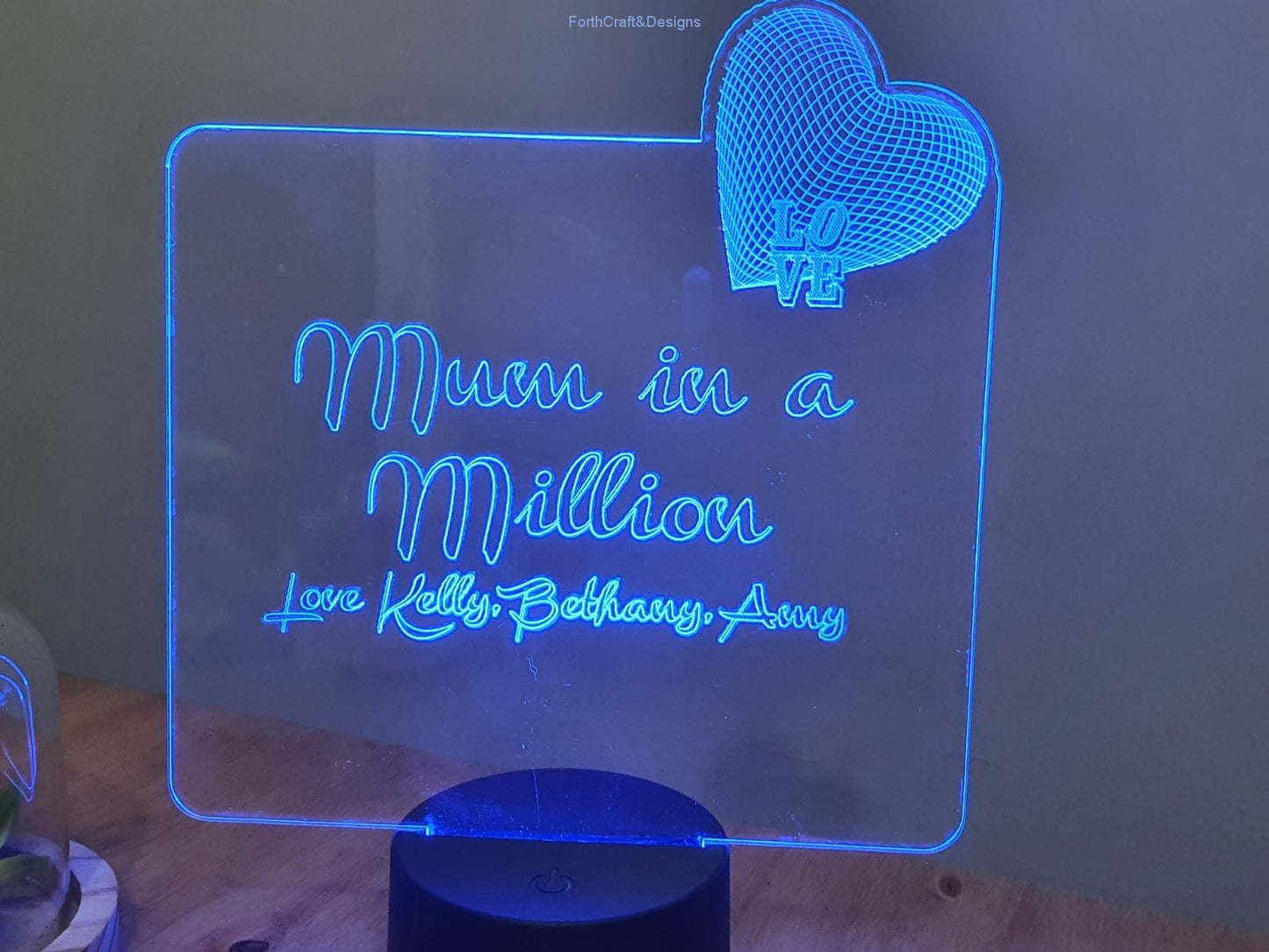 LED night light , personalised sign, mothers day gift,