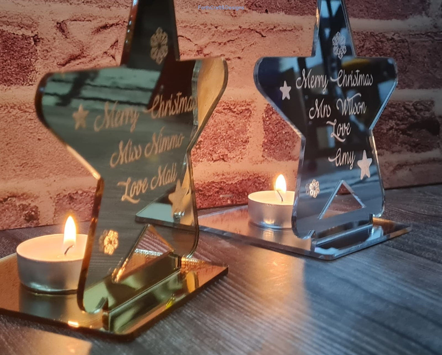 Mirrored tea light holder,
