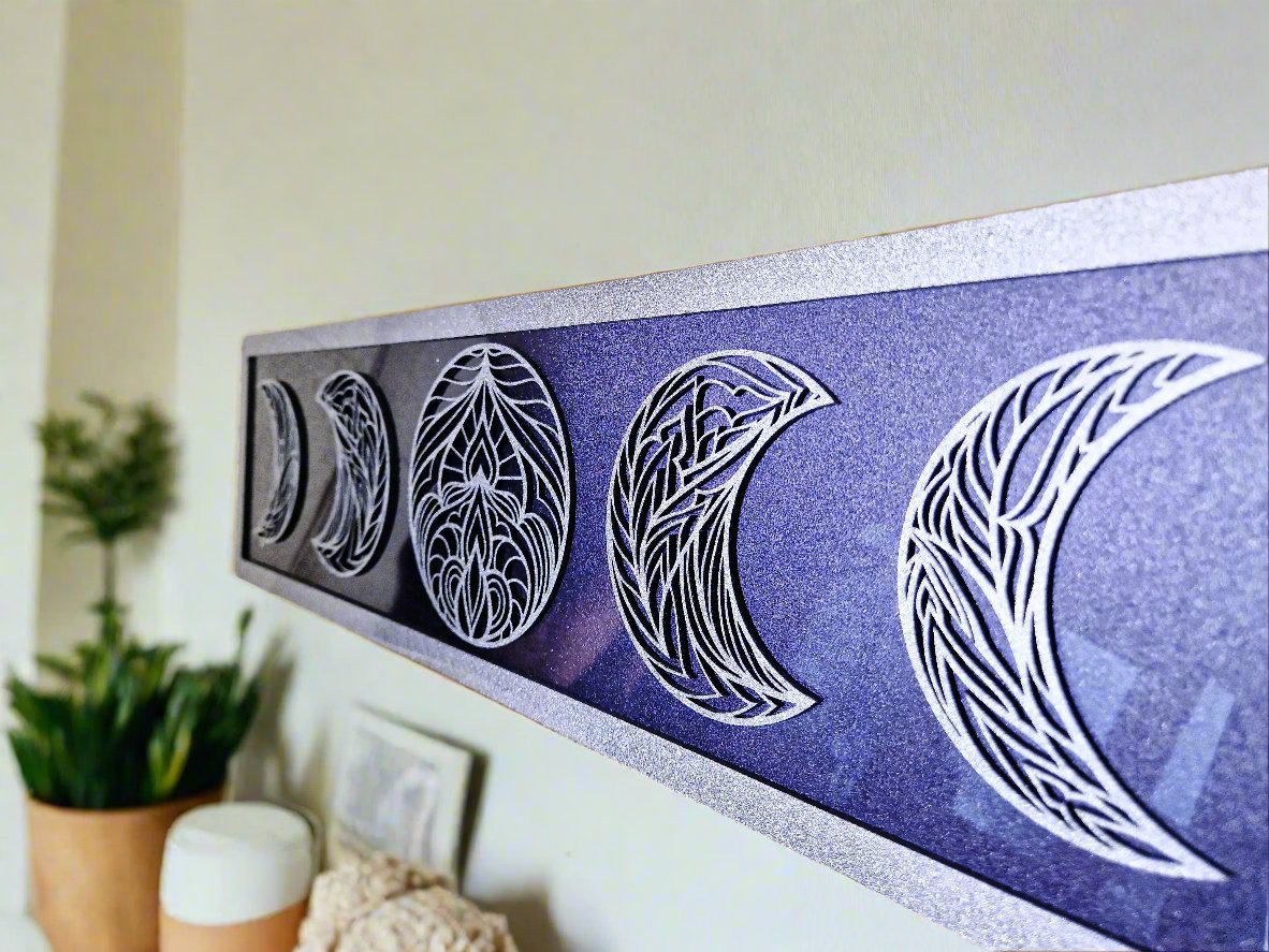Geometric moon phase wall art