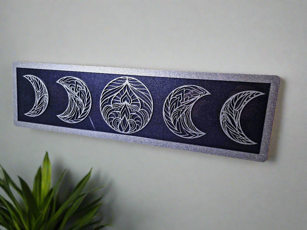 Geometric moon phase wall art