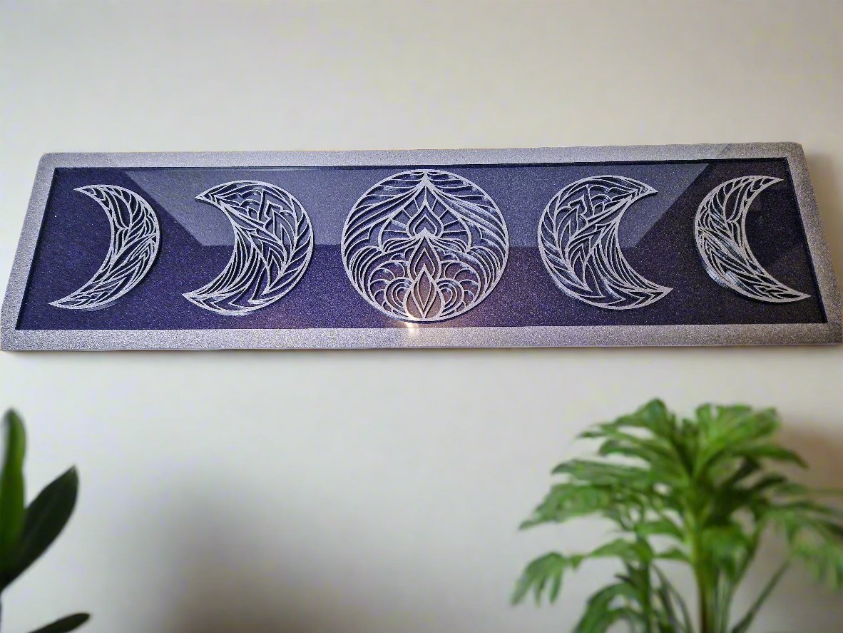 Geometric moon phase wall art