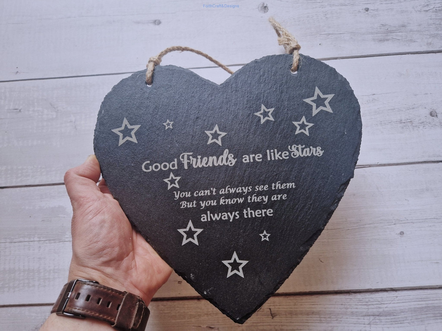 Personalised friend Slate heart gift
