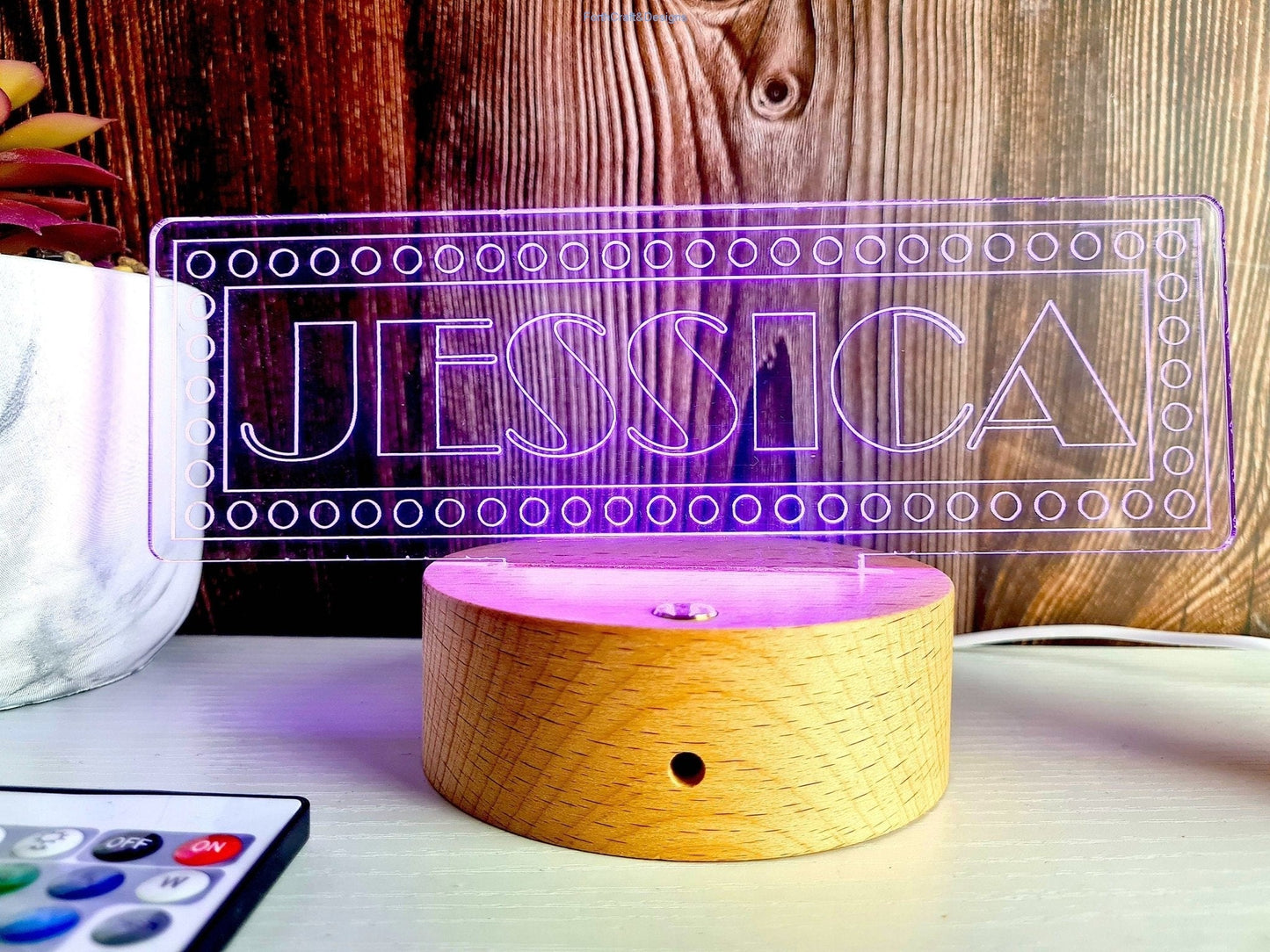 Personalised LED night light in broadway theme,