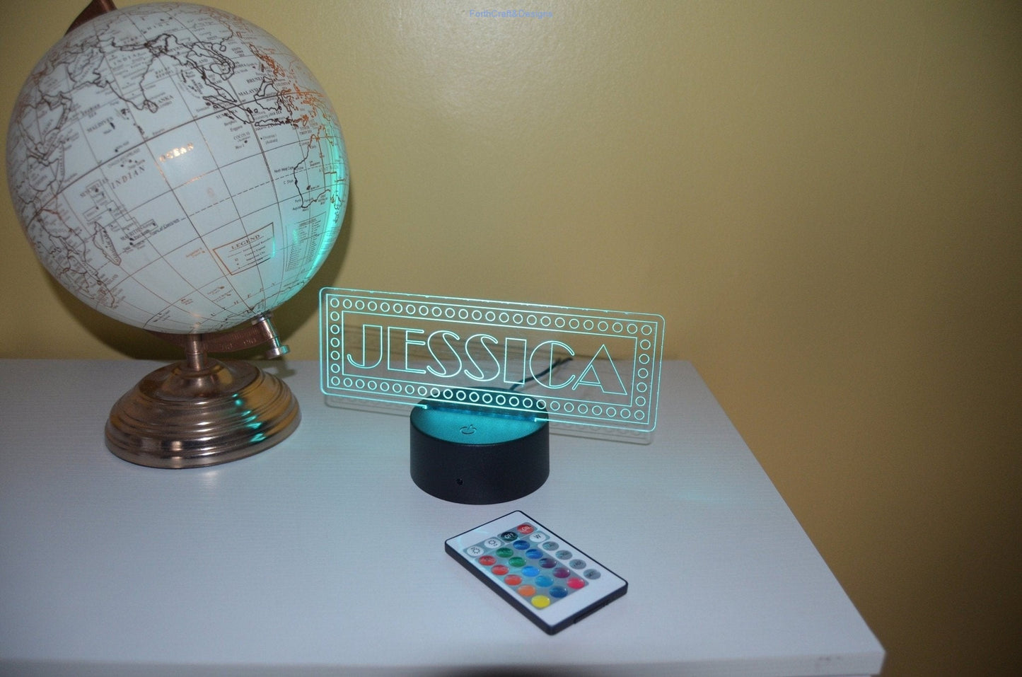Personalised LED night light in broadway theme,