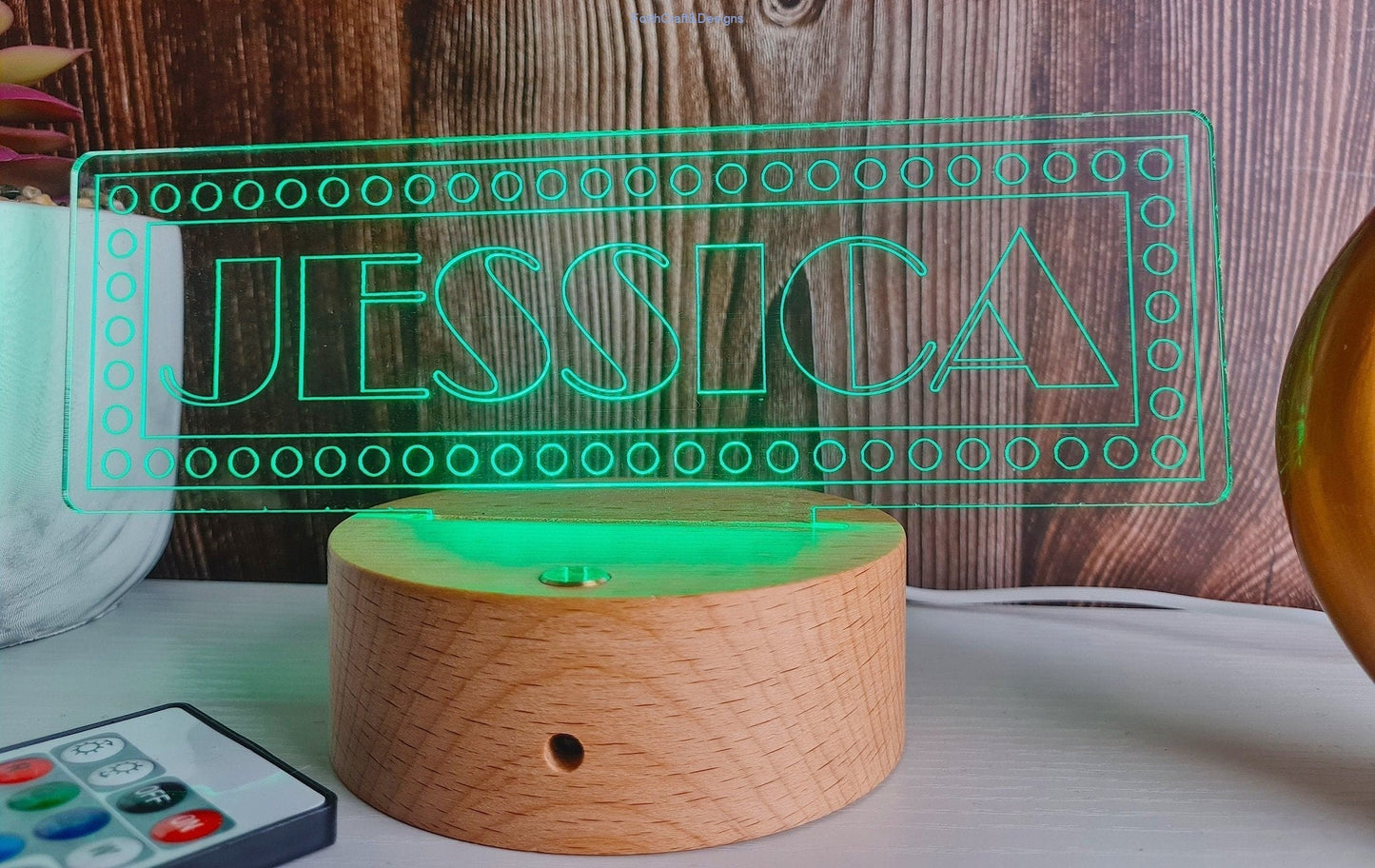 Personalised LED night light in broadway theme,