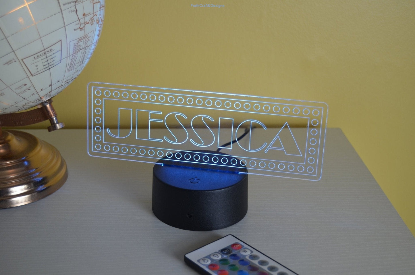 Personalised LED night light in broadway theme,