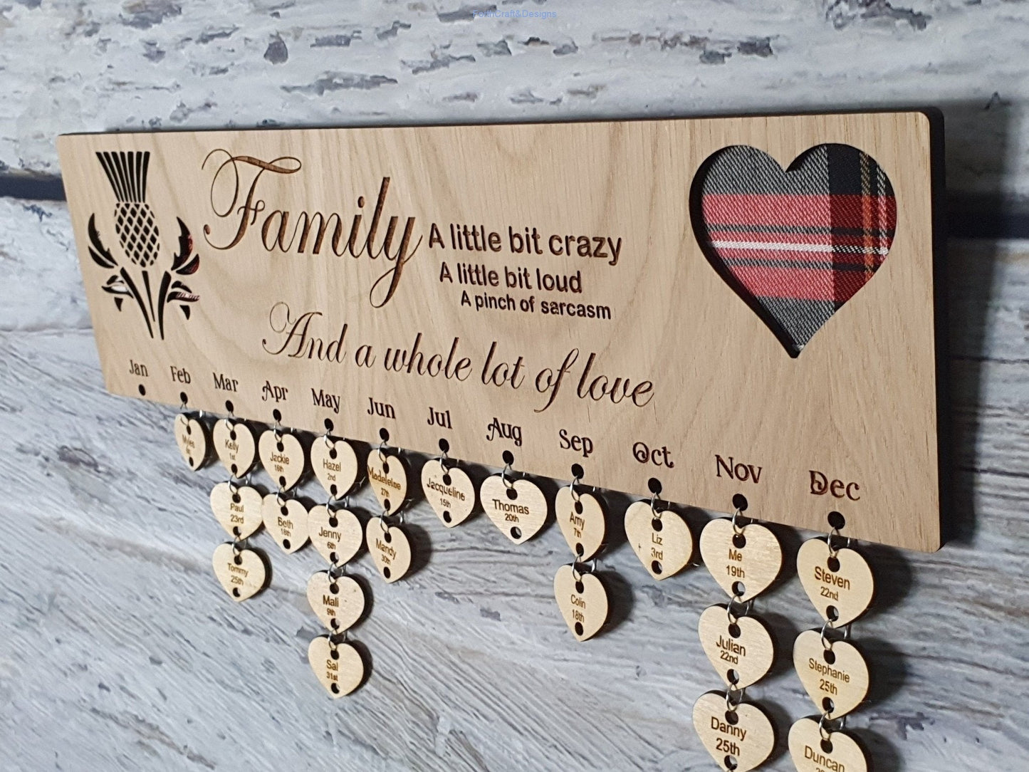 Personalised Wooden Birthday Calendar