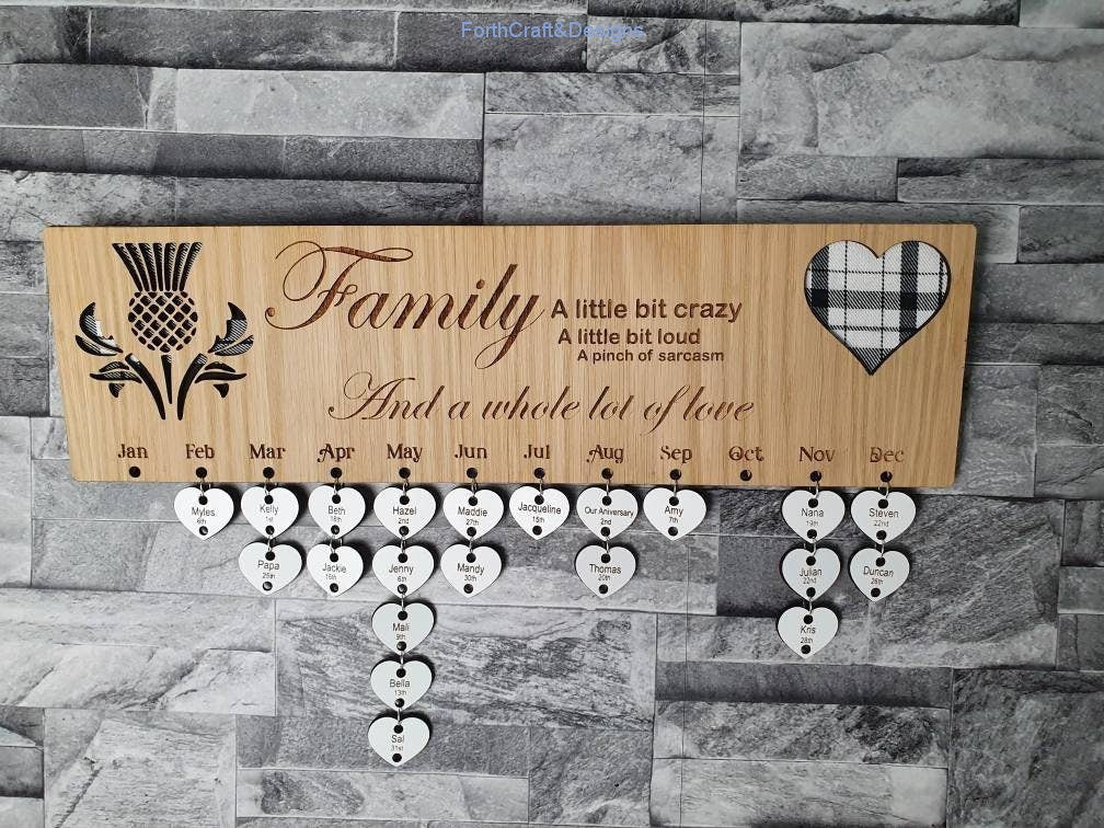 Personalised Wooden Birthday Calendar