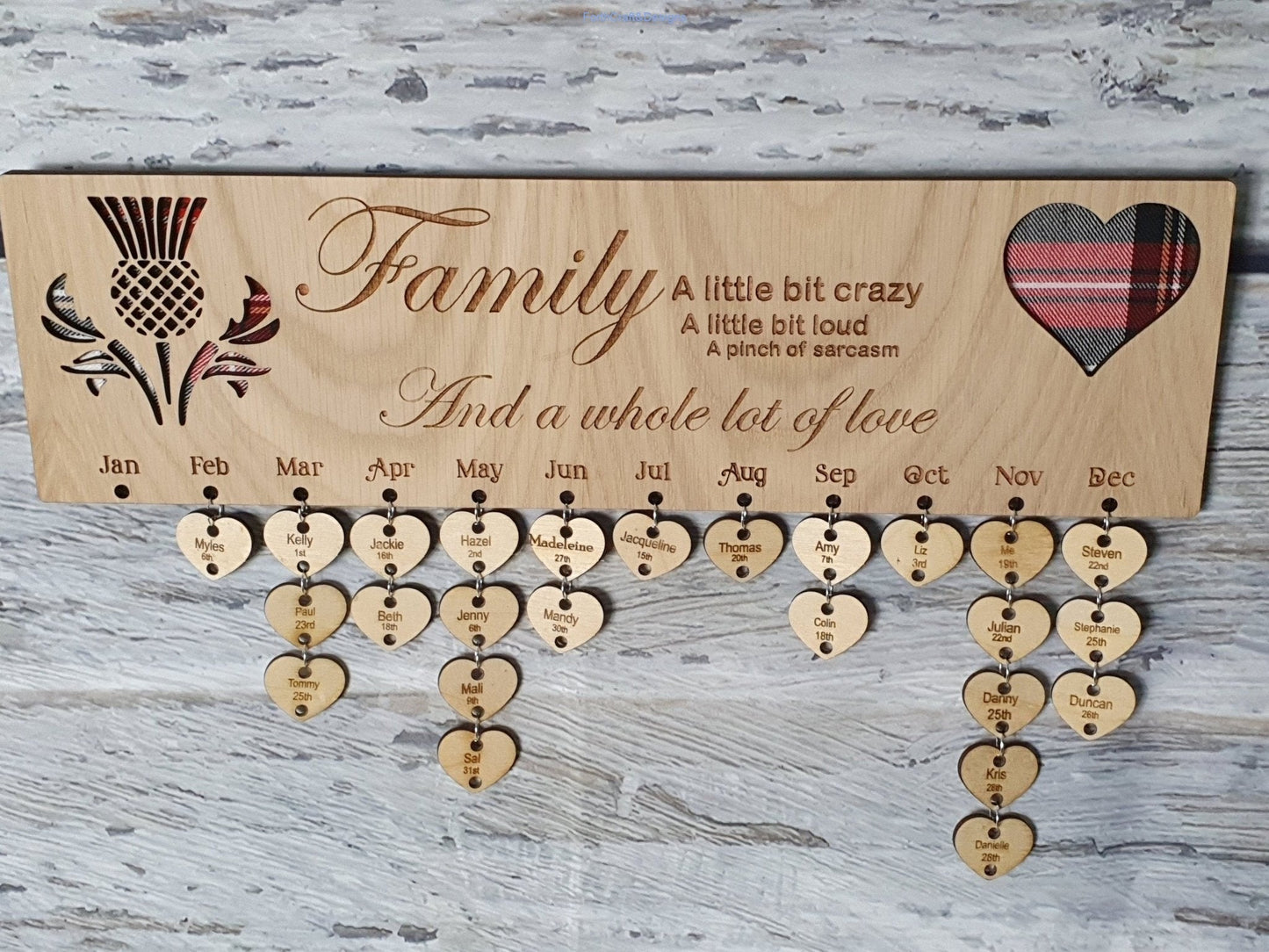 Personalised Wooden Birthday Calendar