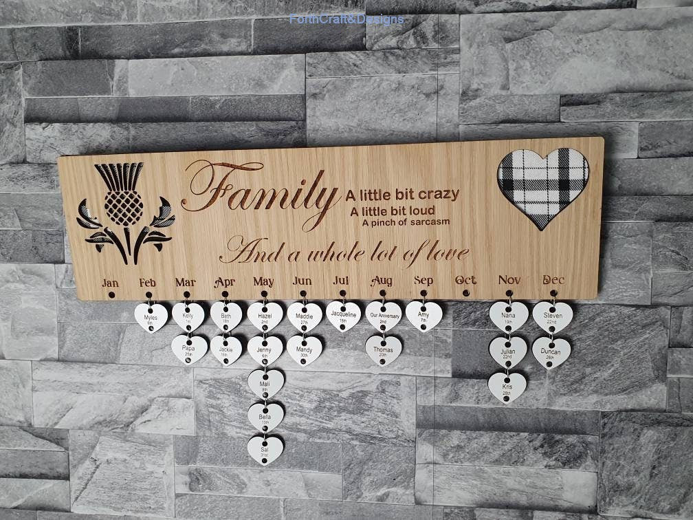 Personalised Wooden Birthday Calendar