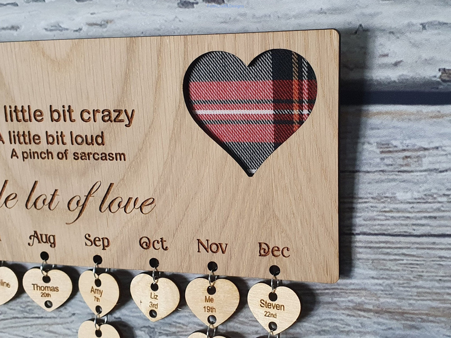 Personalised Wooden Birthday Calendar