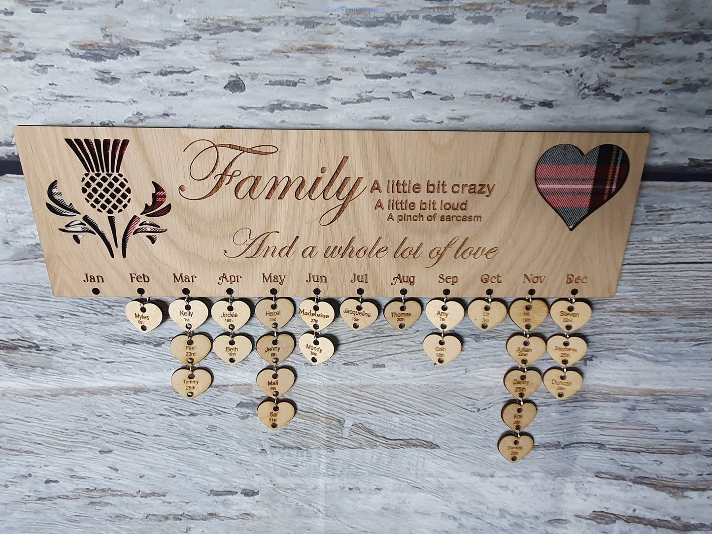 Personalised Wooden Birthday Calendar