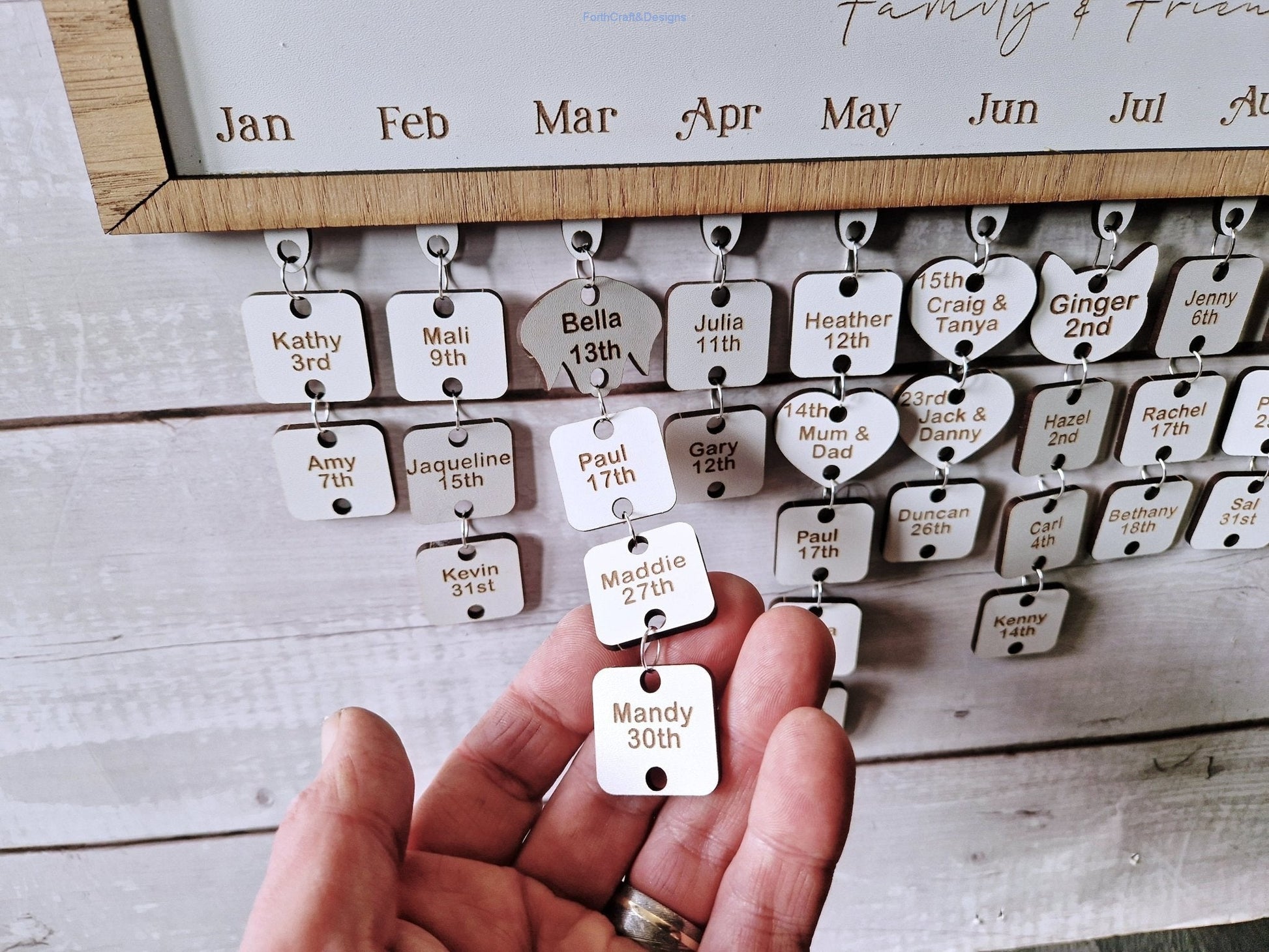Personalised Wooden Birthday Calendar,