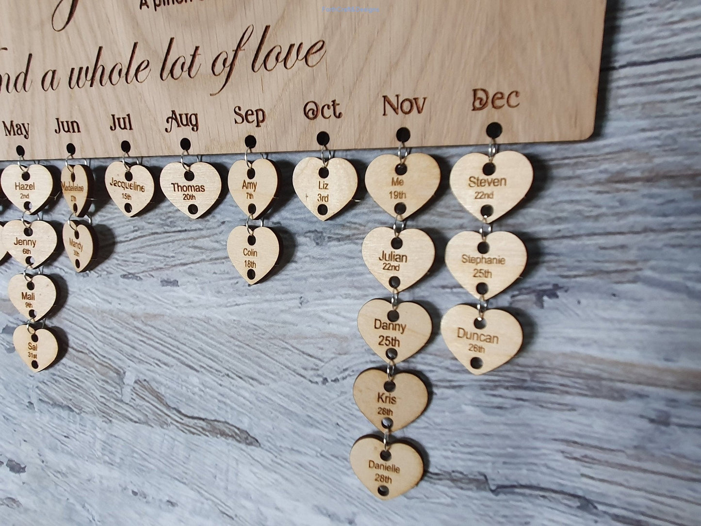 Personalised Wooden Birthday Calendar