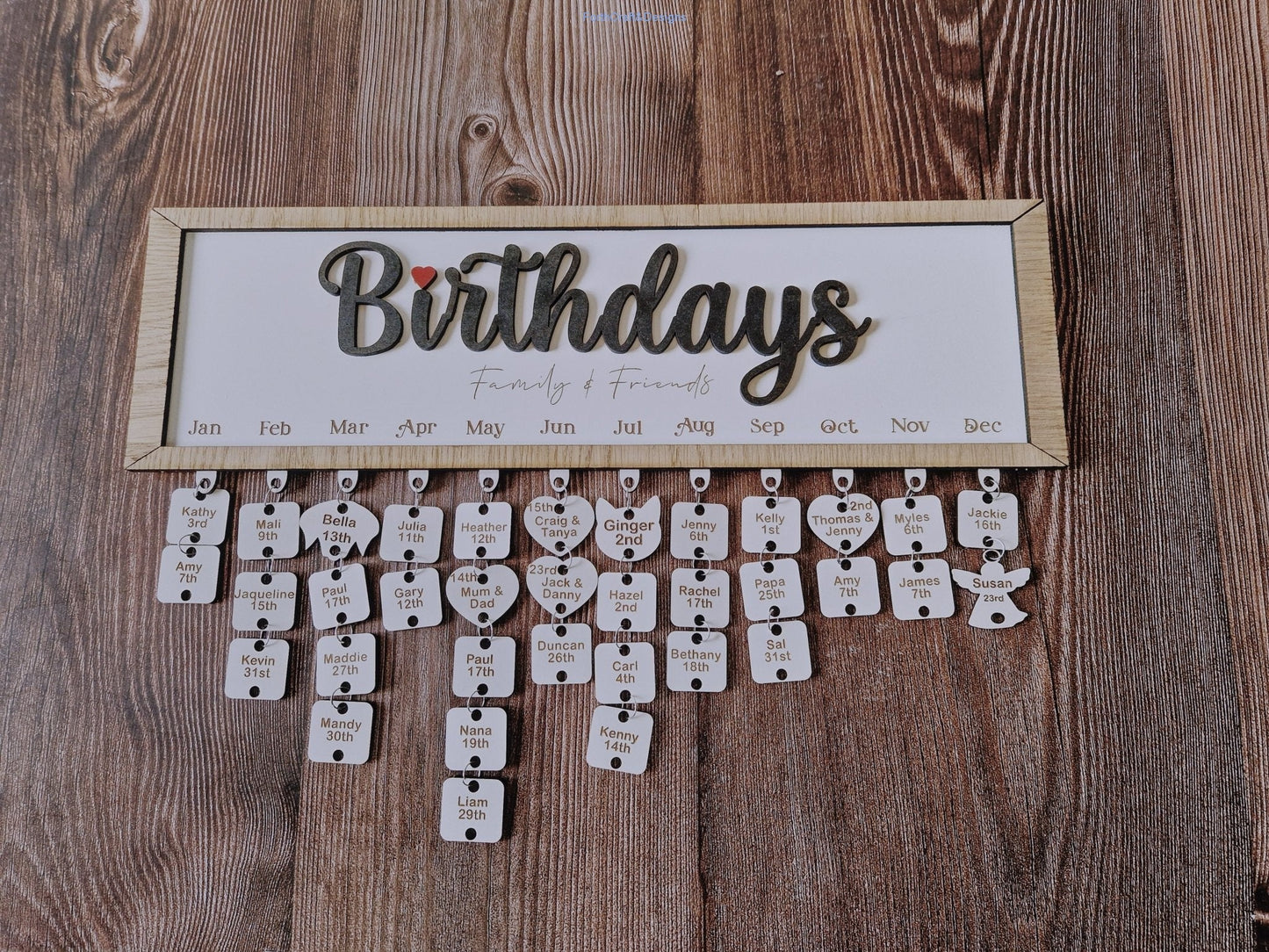 Personalised Wooden Birthday Calendar,