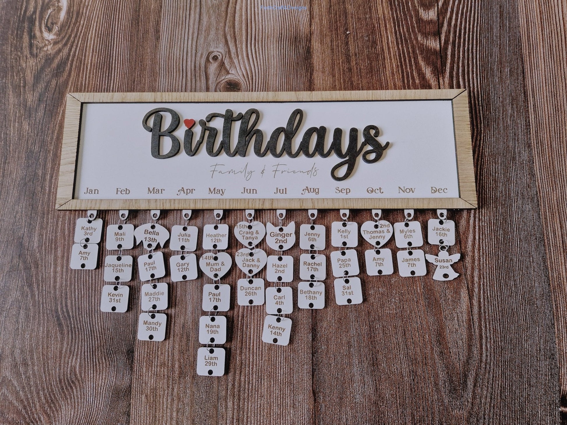 Personalised Wooden Birthday Calendar,