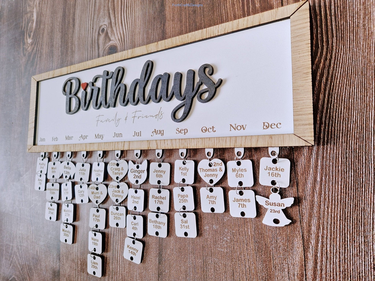 Personalised Wooden Birthday Calendar,