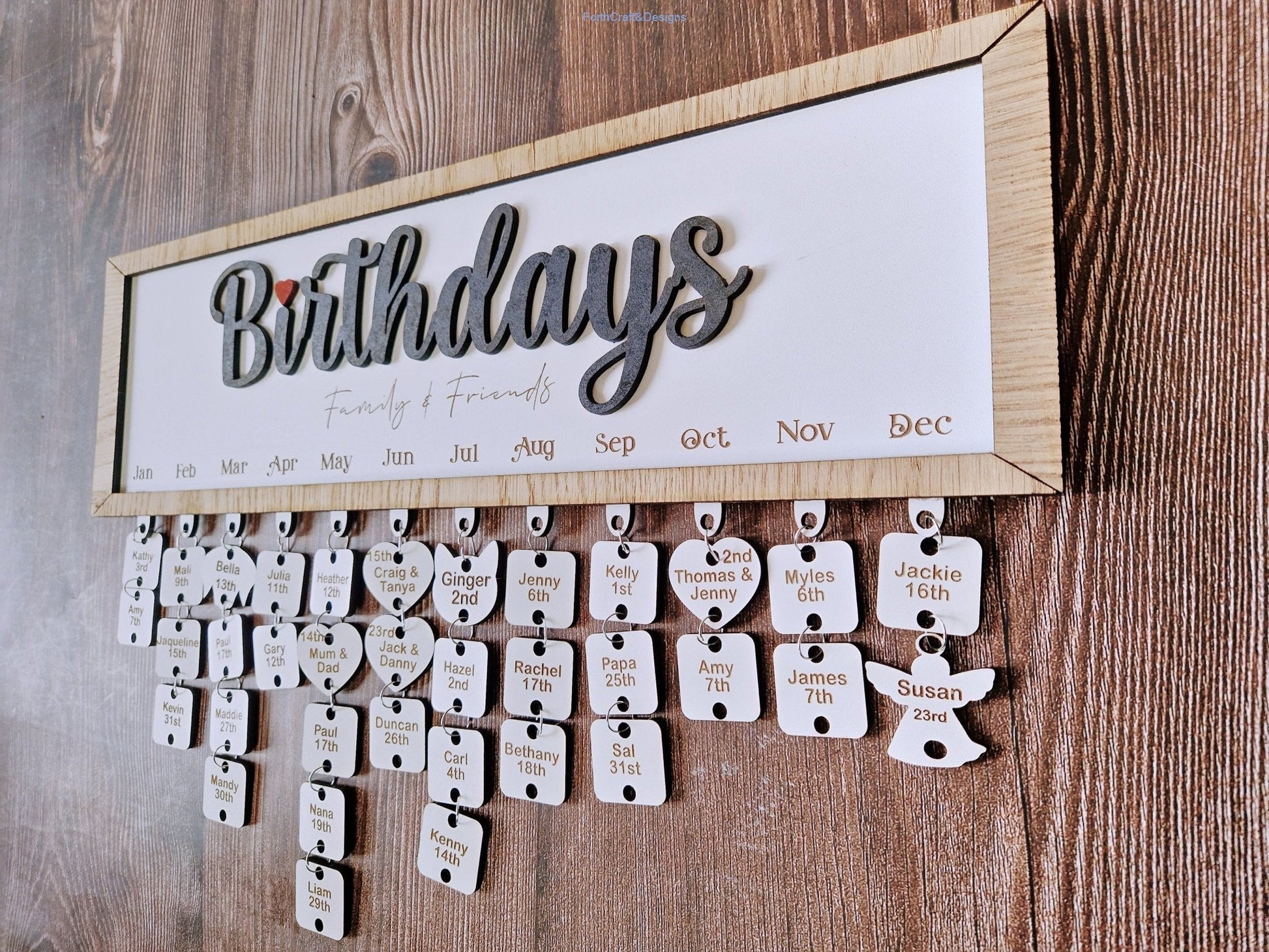 Personalised Wooden Birthday Calendar,