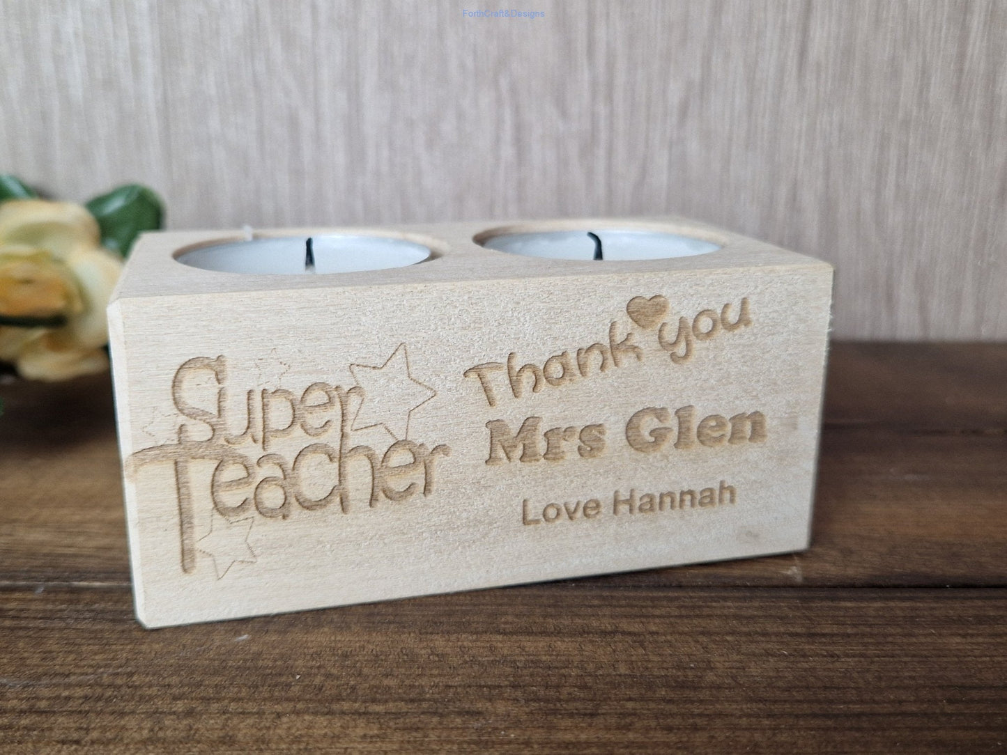 Teacher tea light candle gift