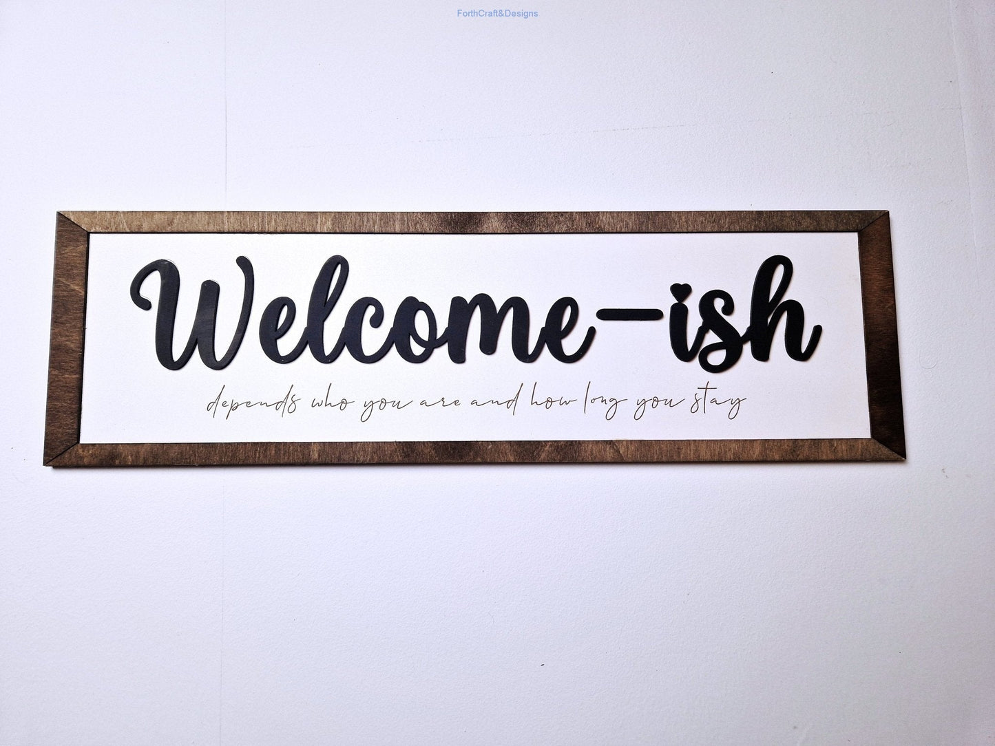 Welcome wooden wall sign