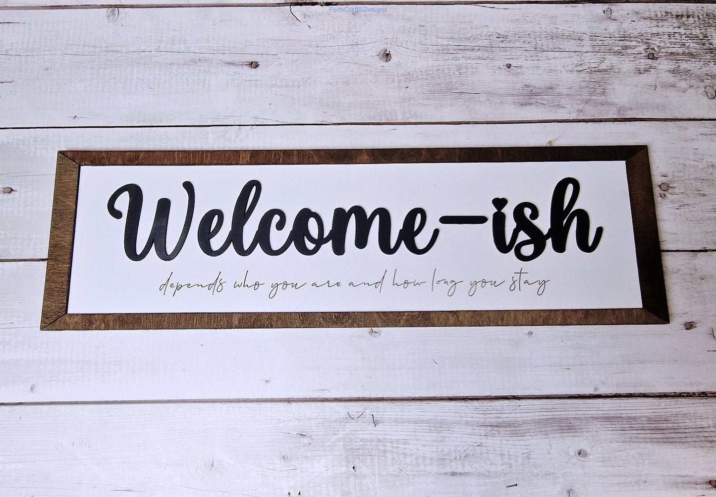 Welcome wooden wall sign