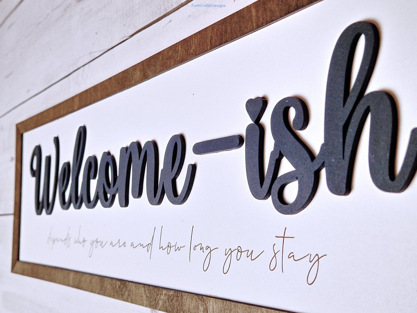 Welcome wooden wall sign