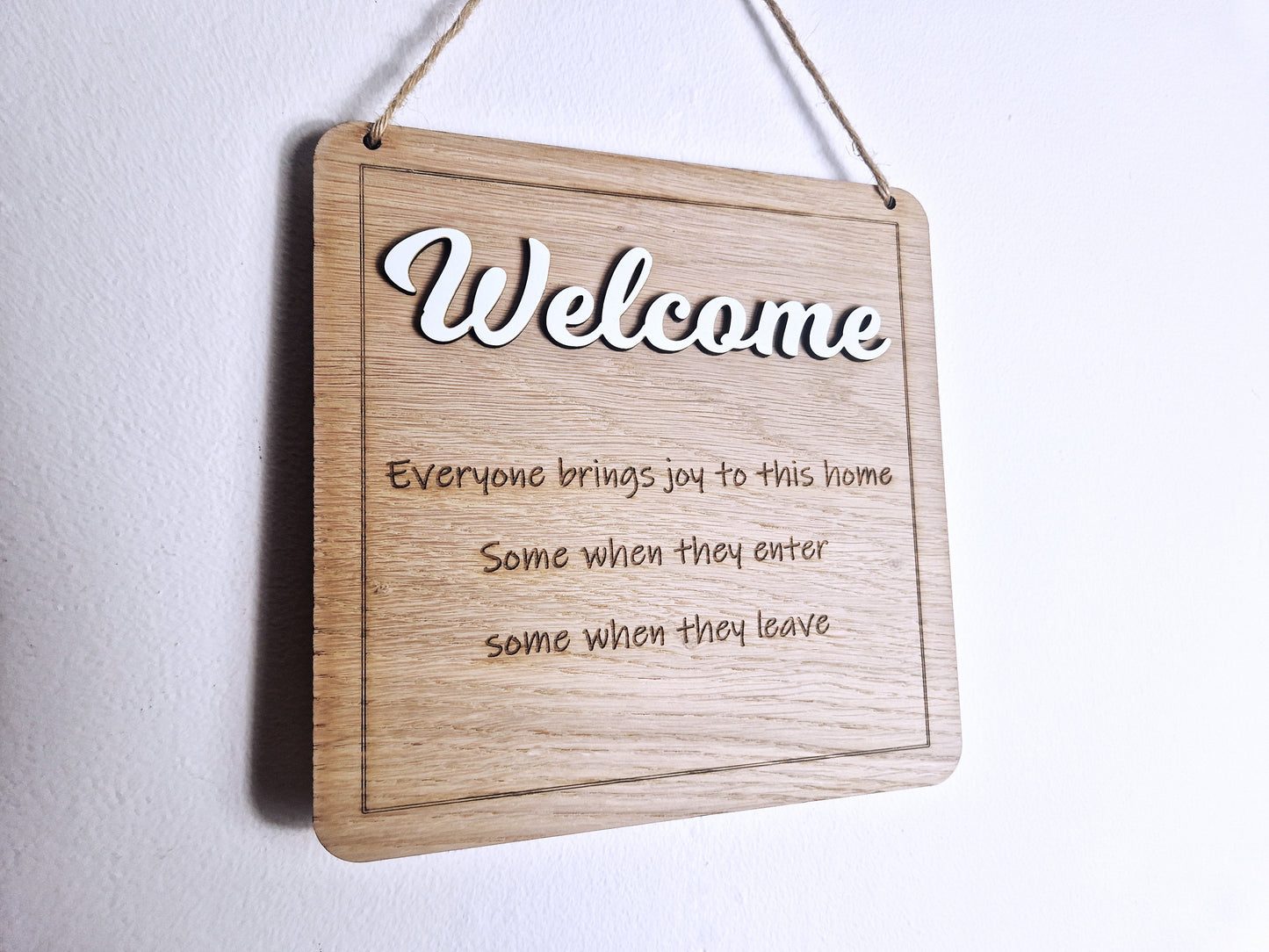 Welcome wall plaque