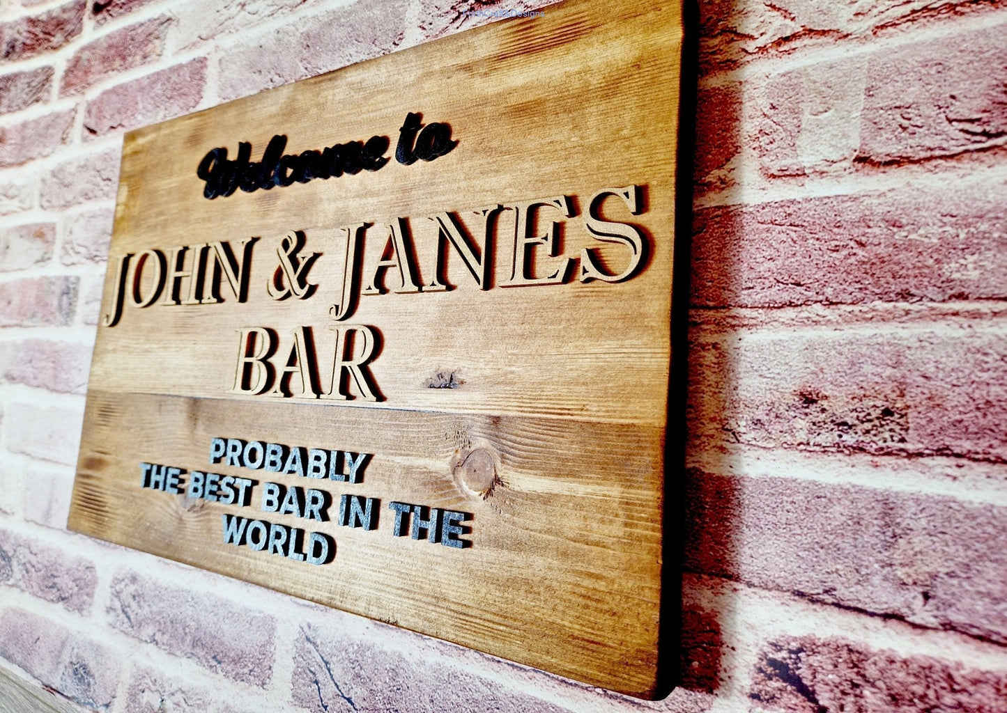 Wooden custom bar sign