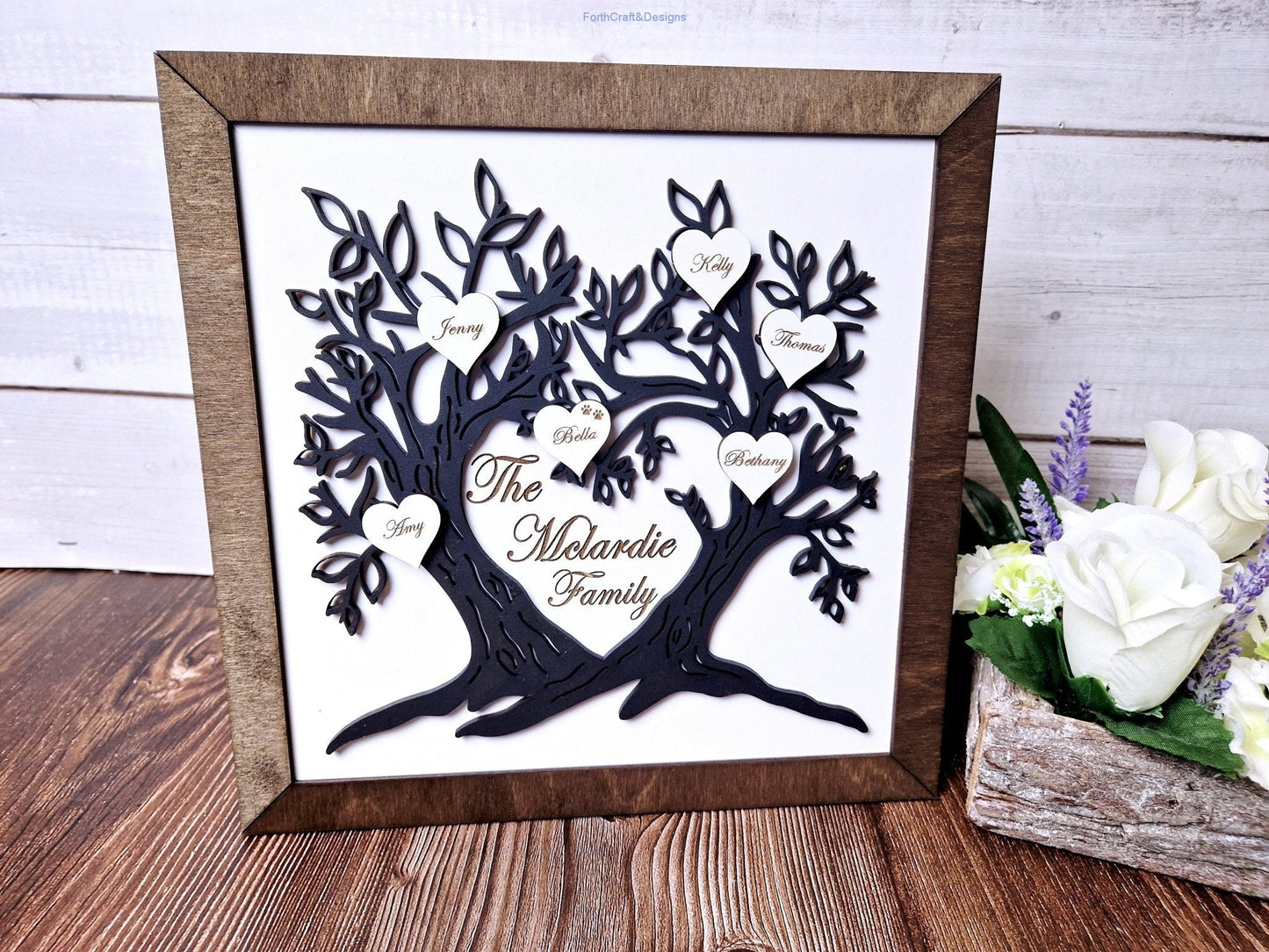Wooden Family tree sign