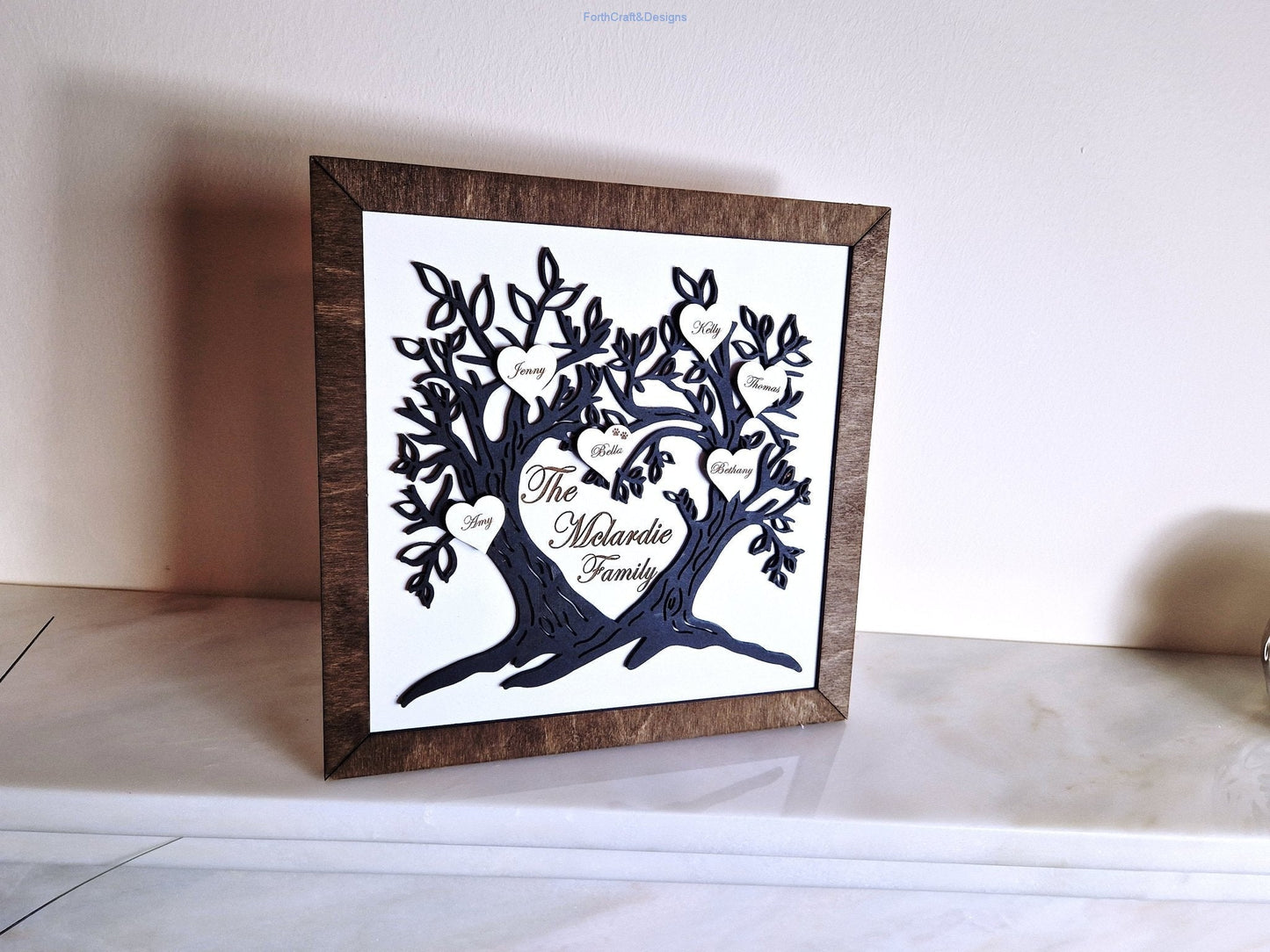 Wooden Family tree sign