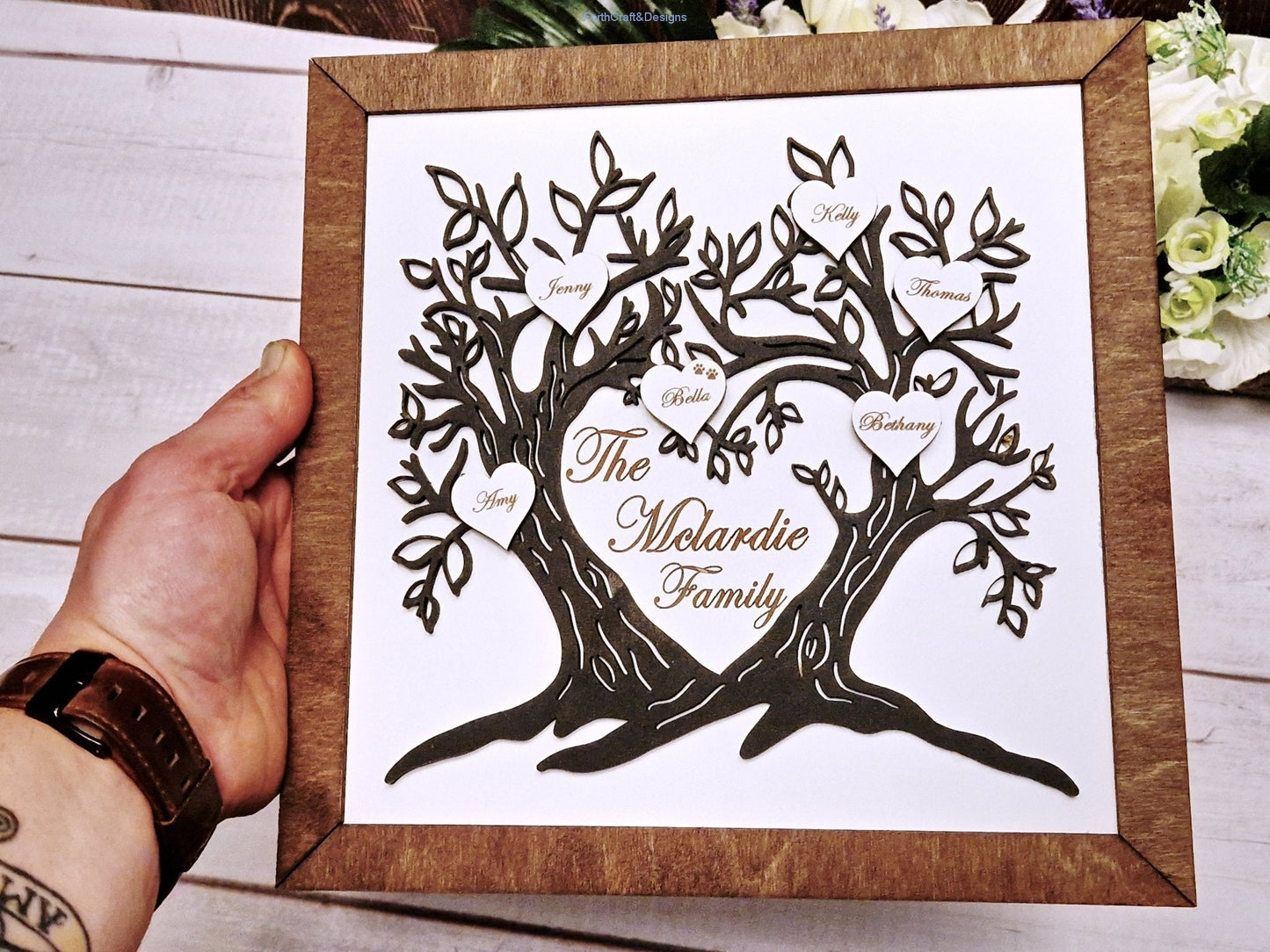 Wooden Family tree sign