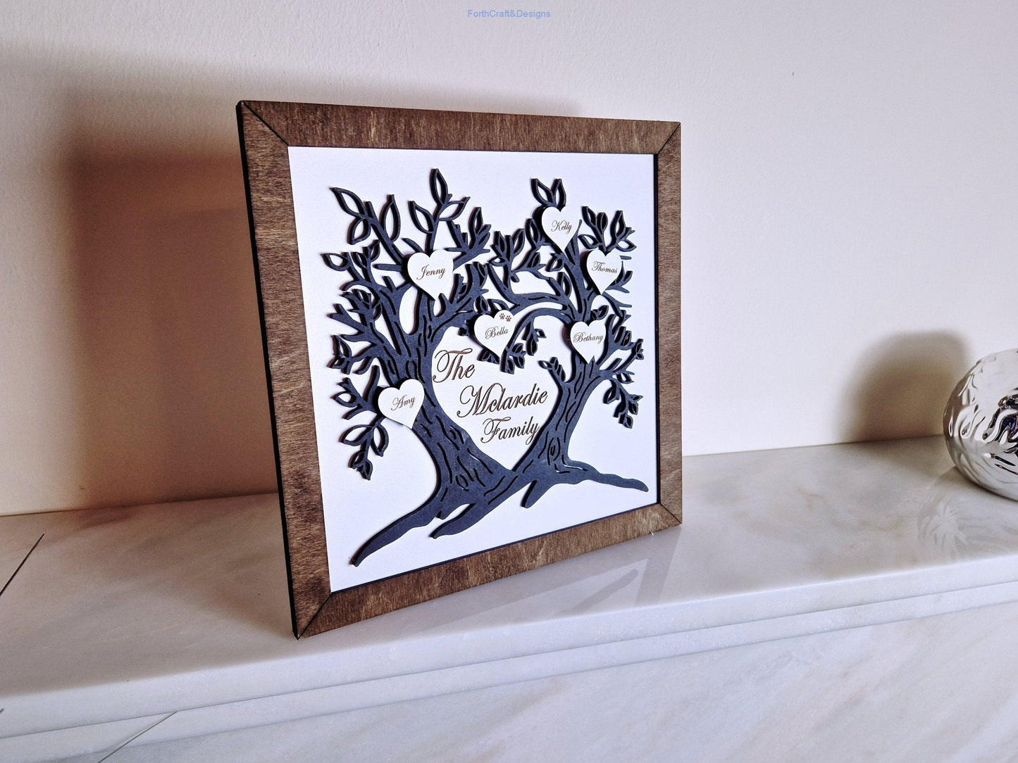 Wooden Family tree sign
