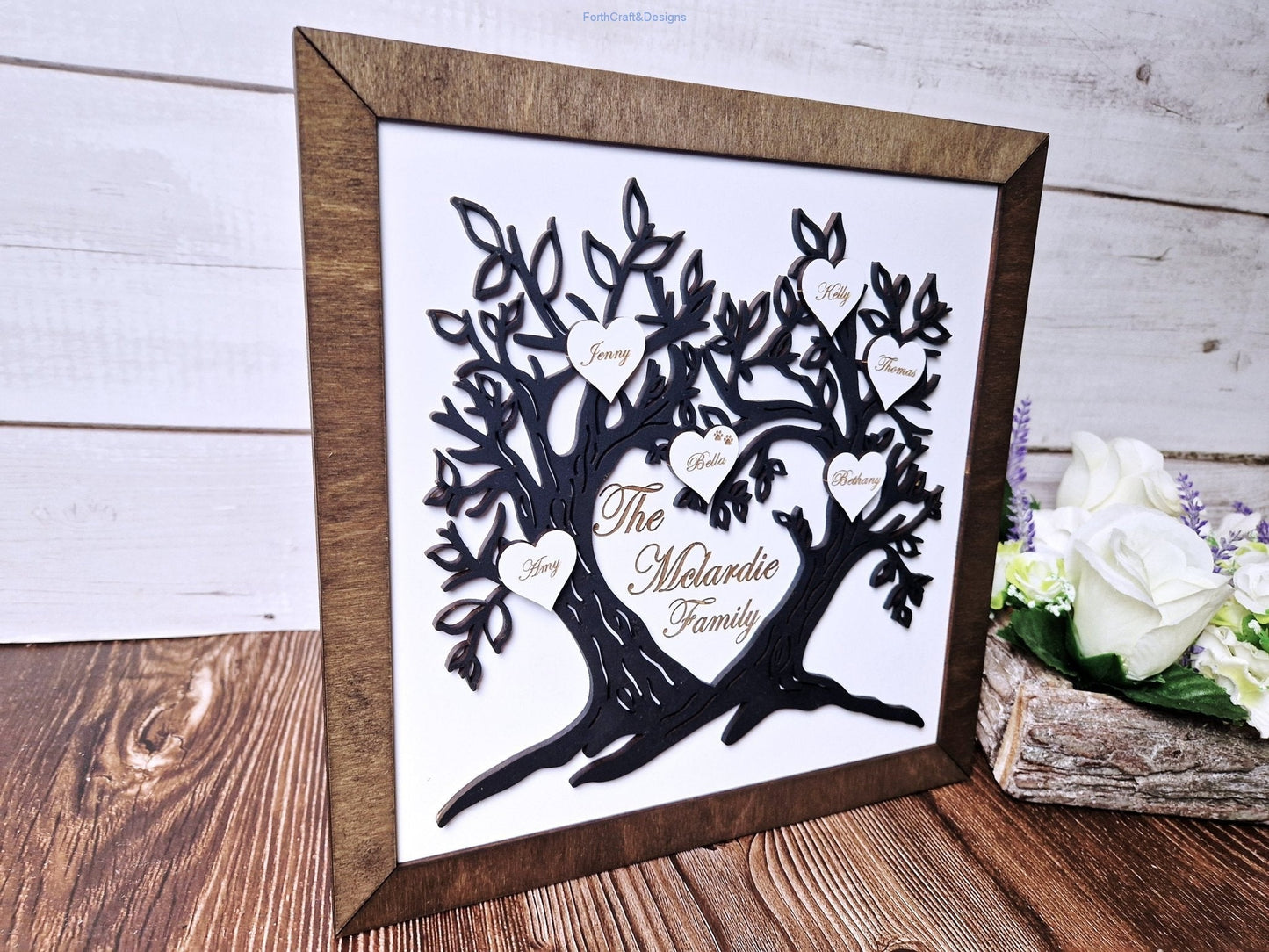 Wooden Family tree sign