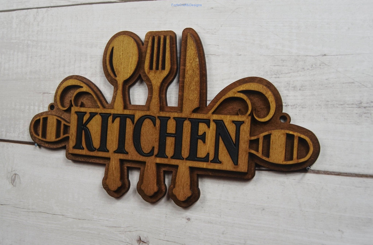 Wooden kitchen wall sign