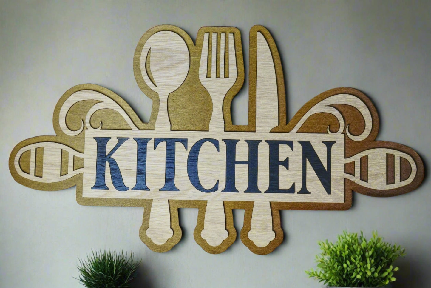 Wooden kitchen wall sign