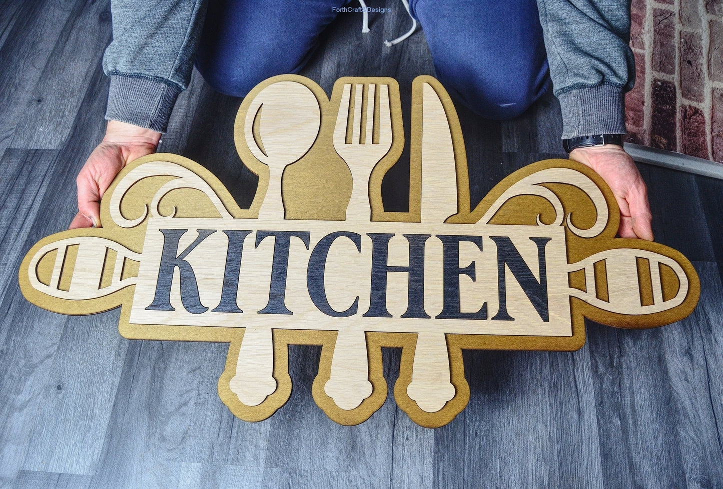 Wooden kitchen wall sign