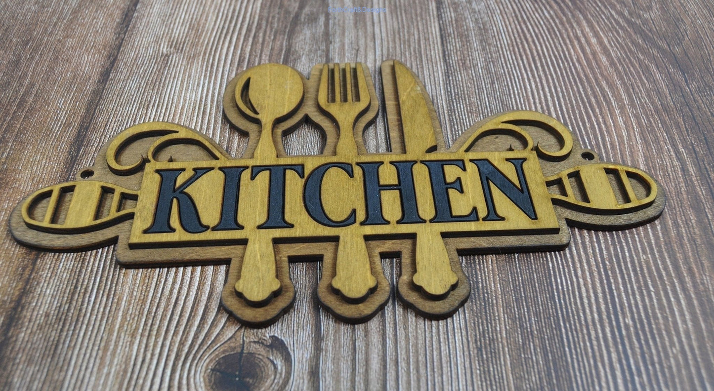 Wooden kitchen wall sign