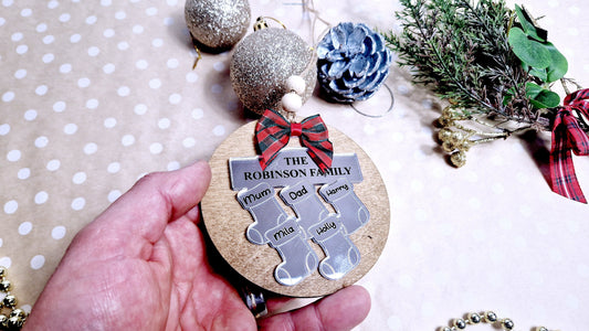 Personalised family tree bauble