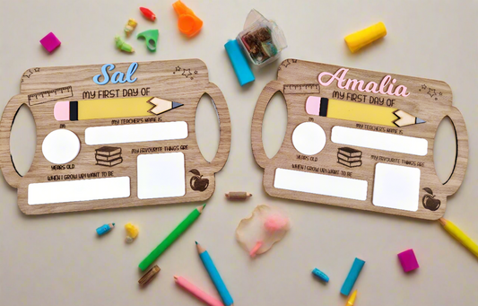Personalised reusable first day of school sign