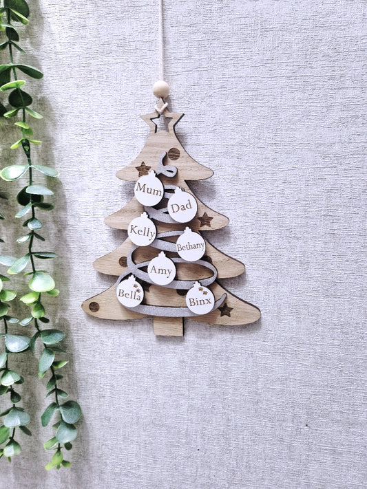 Personalised Wooden tree Christmas ornament