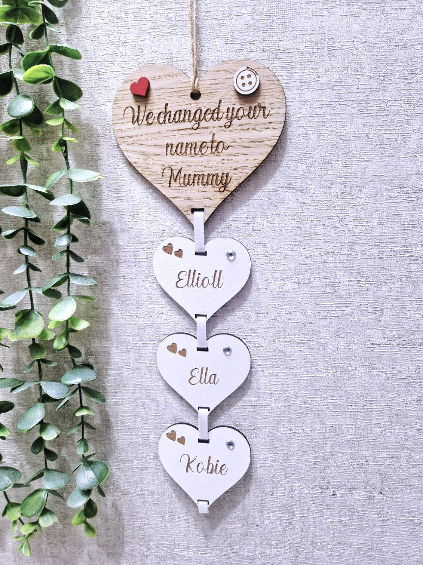 This Mum belongs to/ we changed your name to. Wall hanging gift