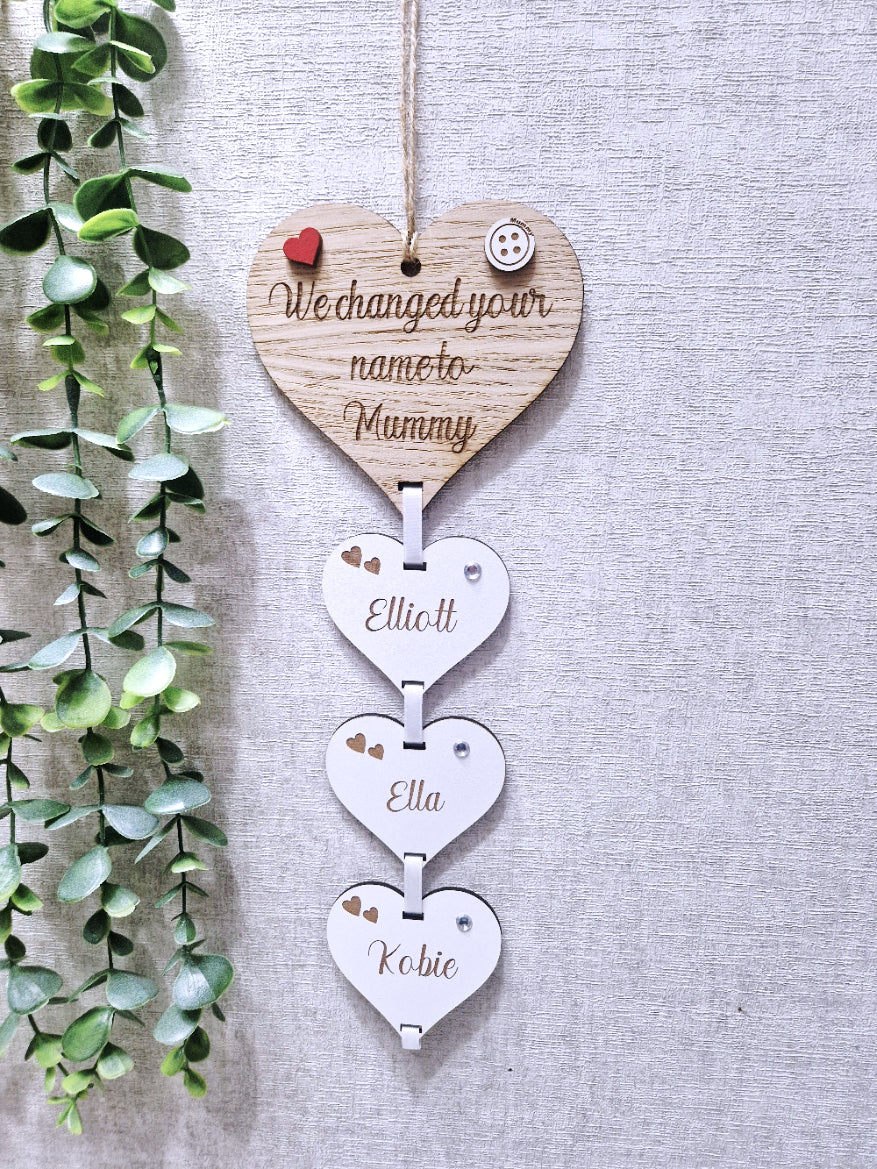 This Mum belongs to/ we changed your name to. Wall hanging gift