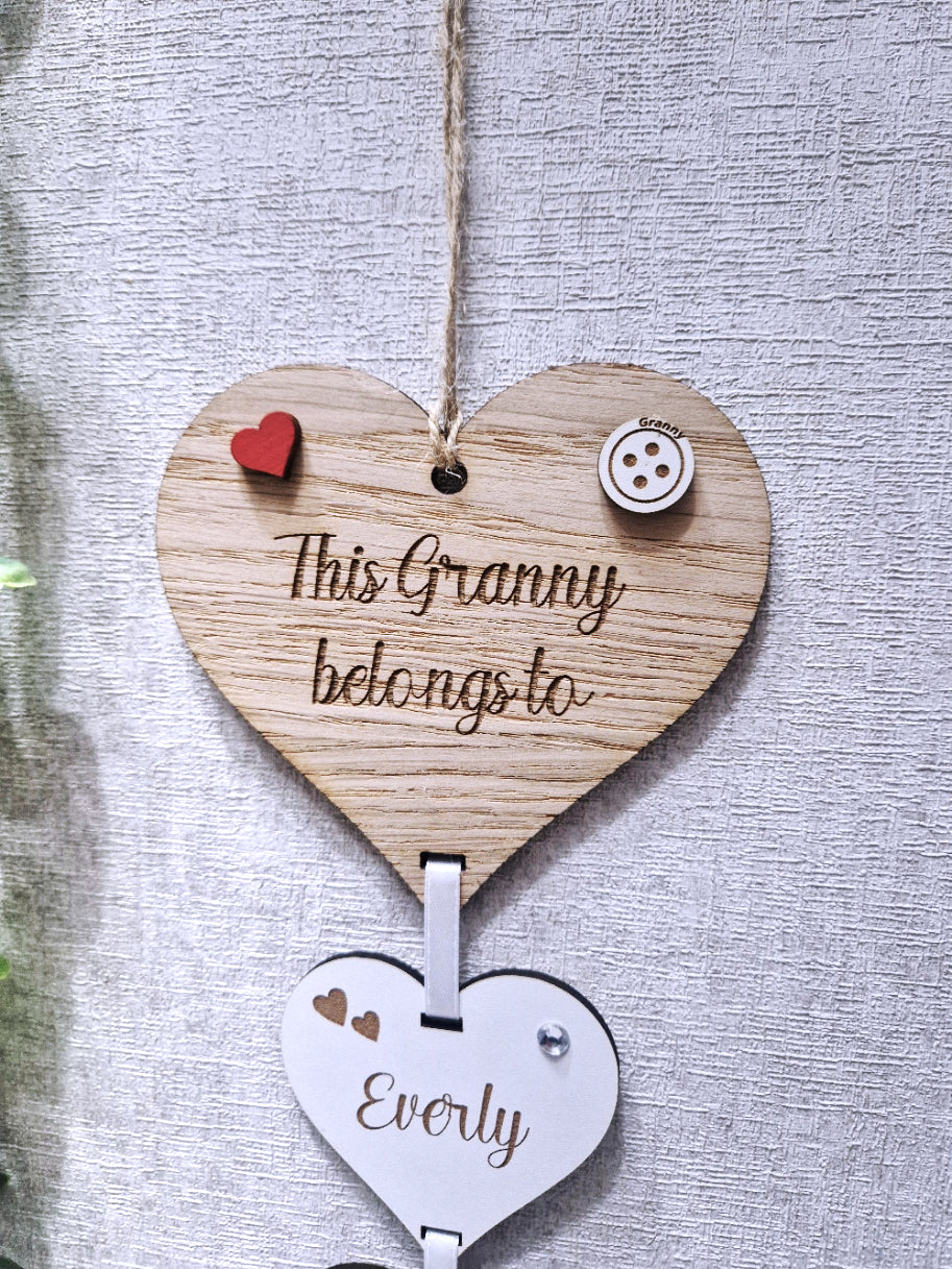 This Mum belongs to/ we changed your name to. Wall hanging gift