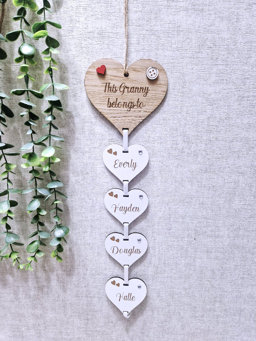 This Mum belongs to/ we changed your name to. Wall hanging gift