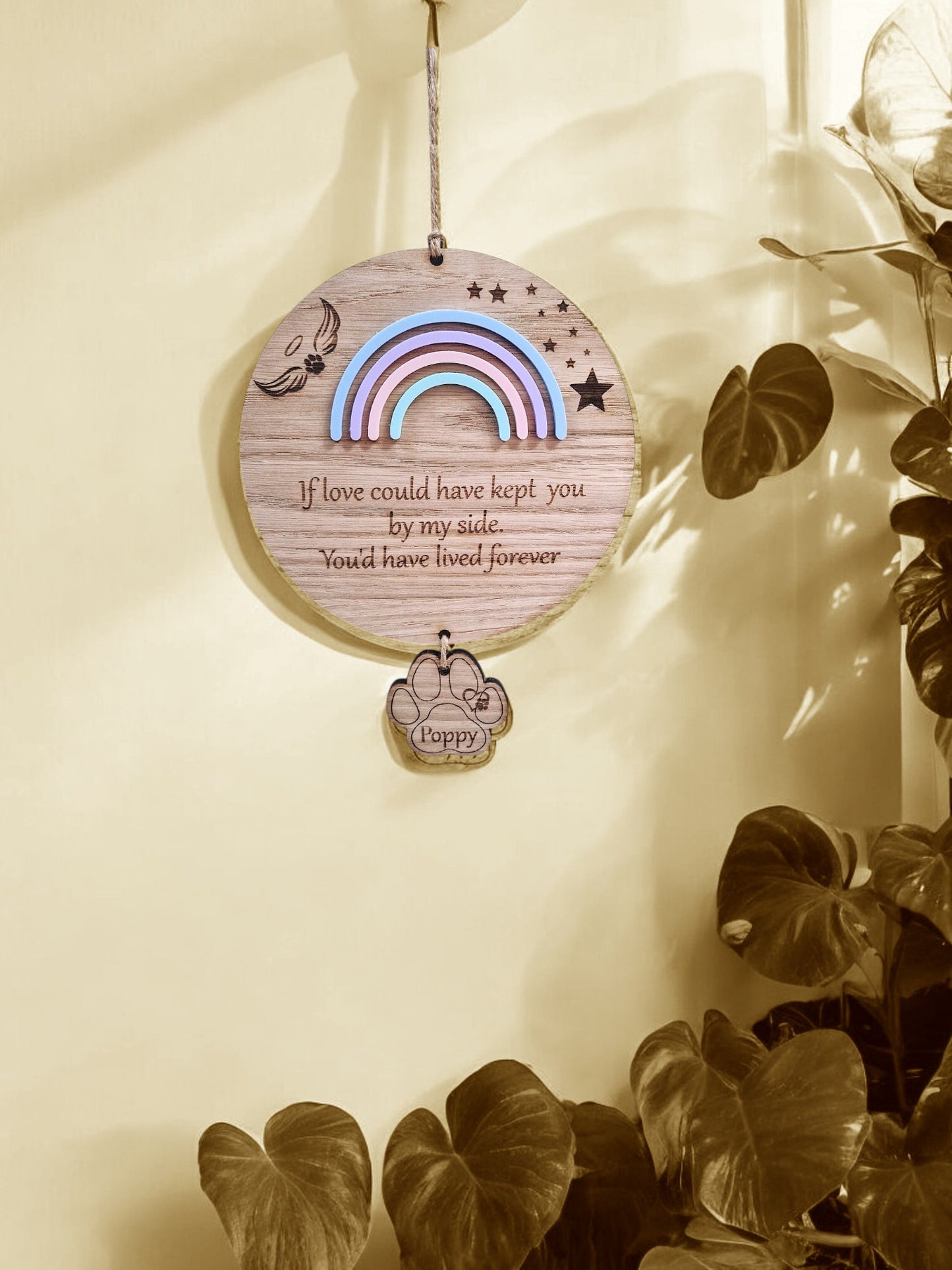 Personalised Rainbow pet memorial