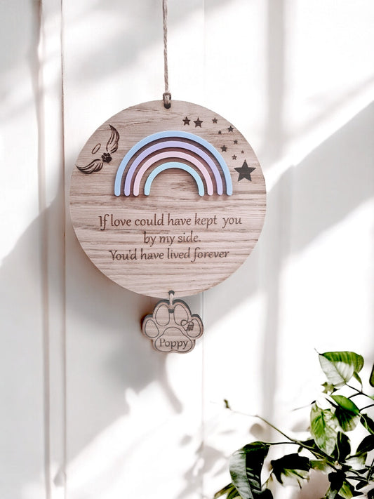 Personalised Rainbow pet memorial