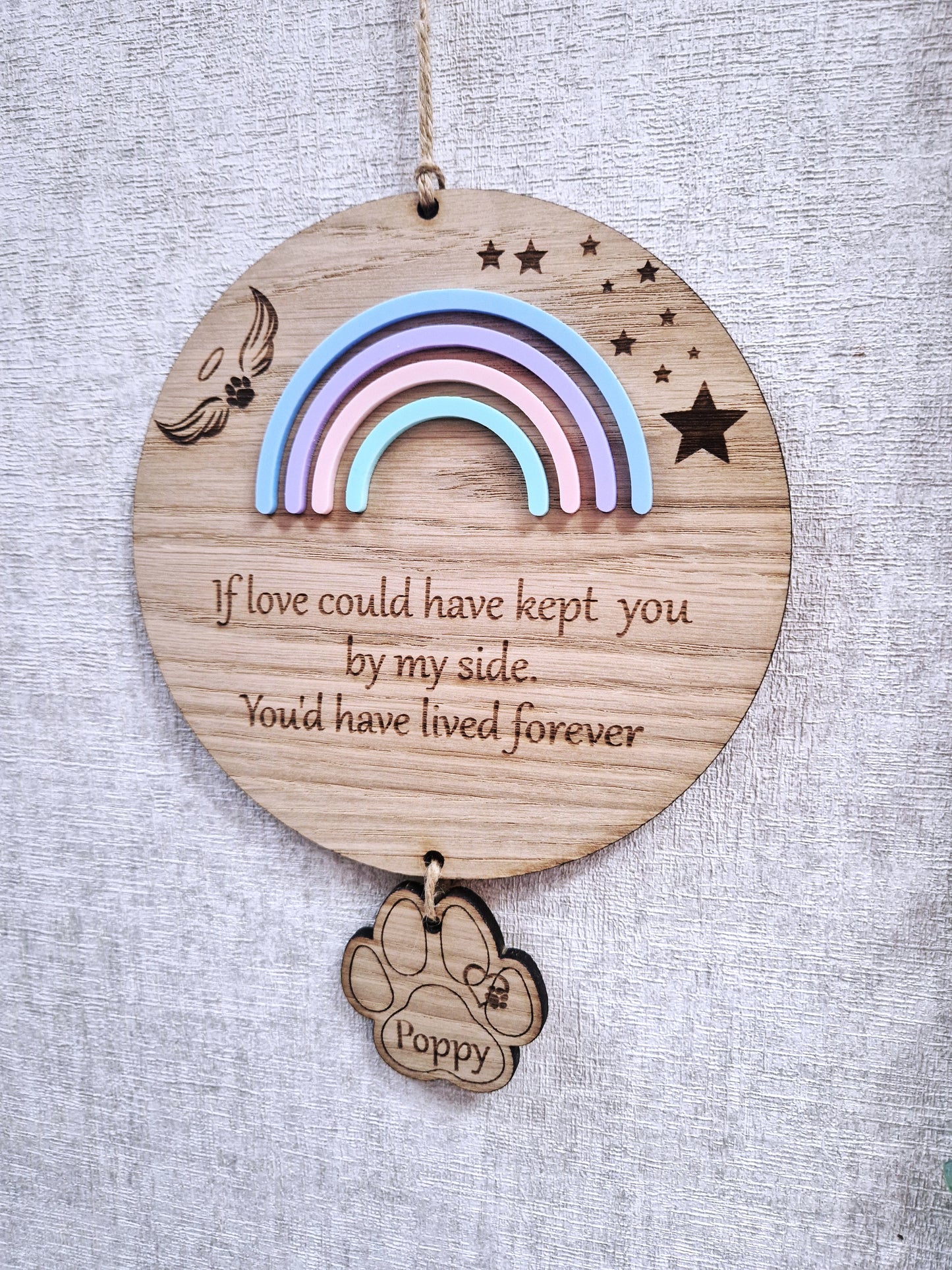 Personalised Rainbow pet memorial