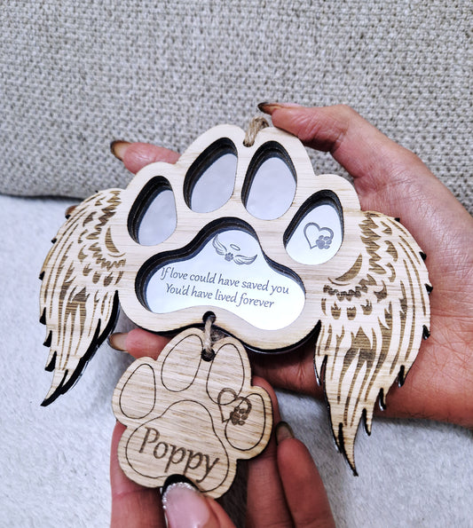 Personalised paw pet memorial